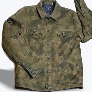 Lords of Harlech Trucker Camo Jacket Womens Med Houndstooth Print Quilted Lining